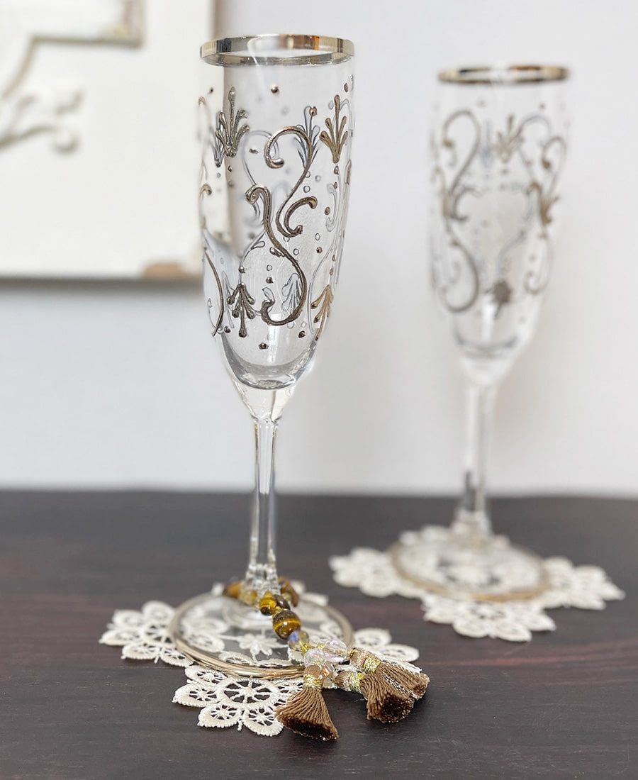 2色展開 all lace ミニコースター4枚セット 2カラー ホワイト ゴールド