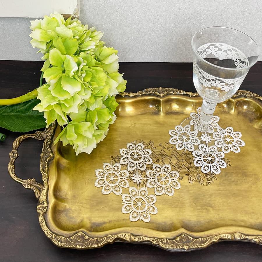 2色展開 all lace ミニコースター4枚セット 2カラー ホワイト ゴールド