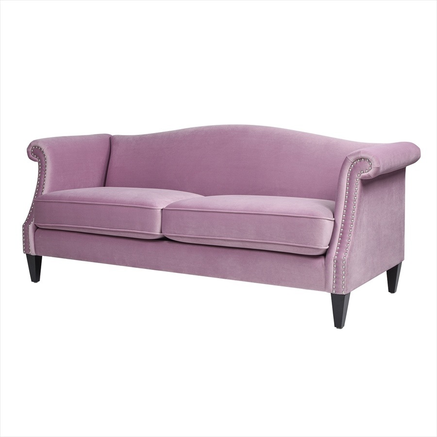 ジェニファーテイラー 3人掛け ソファ  Elaine 幅196cm ベロア ラベンダー 36030SF-952