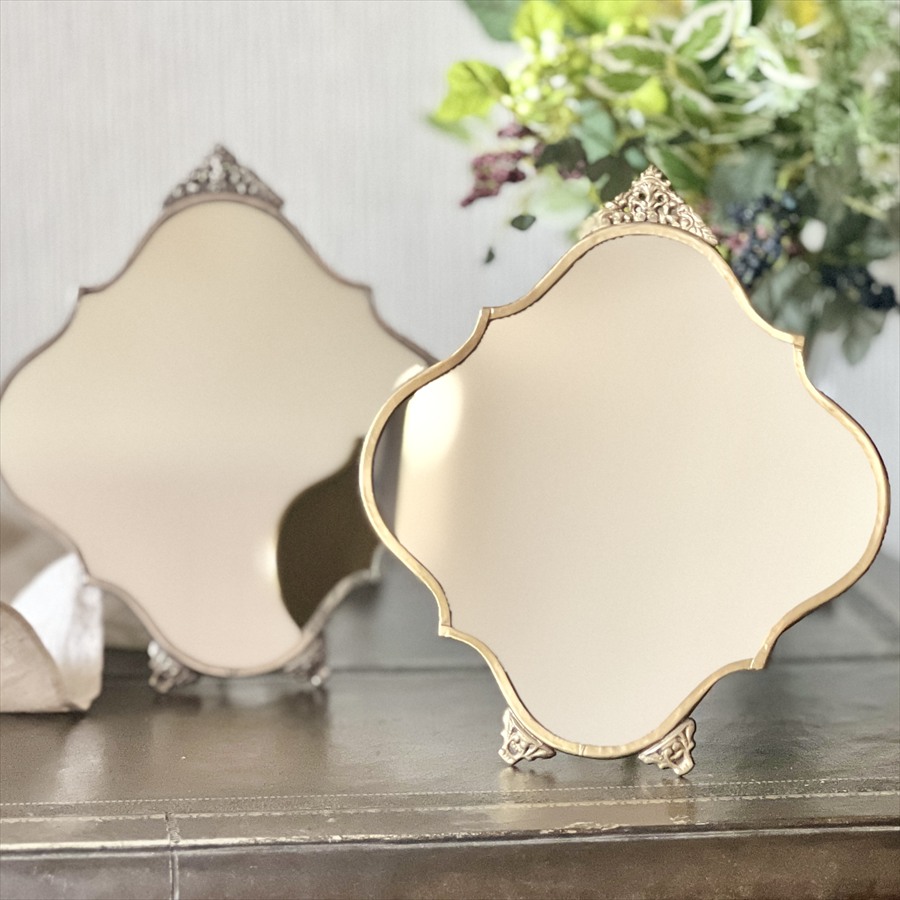  テーブルミラー シルバー ゴールド