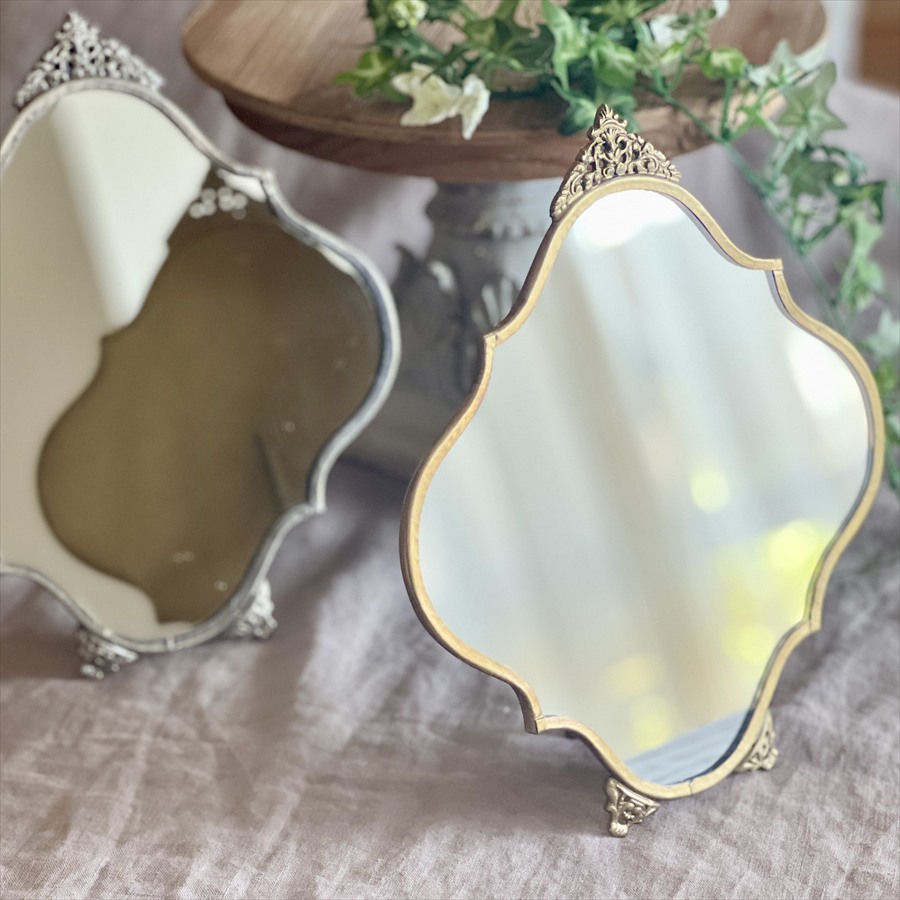  テーブルミラー シルバー ゴールド