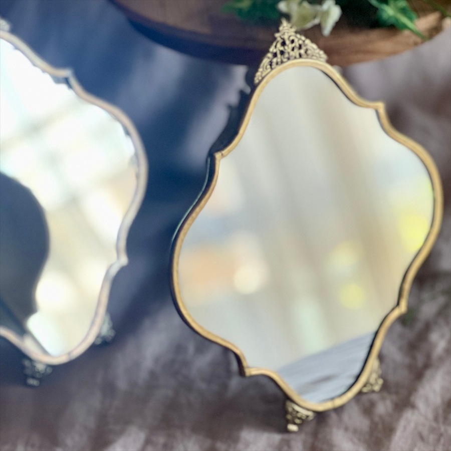  テーブルミラー シルバー ゴールド