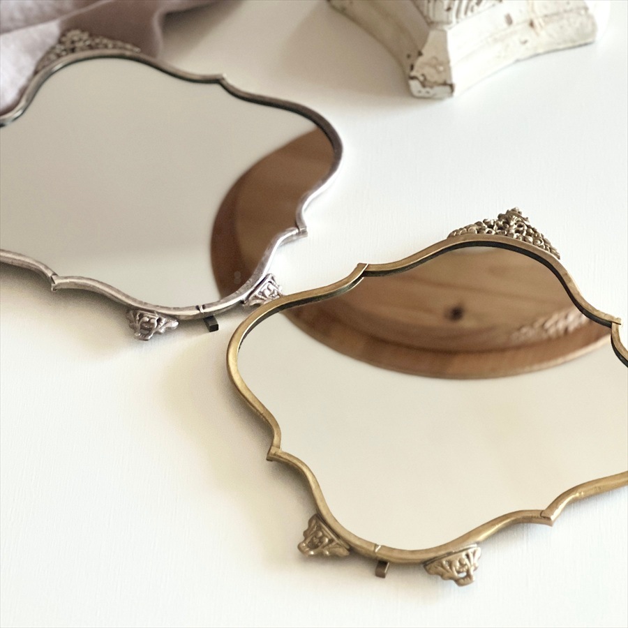  テーブルミラー シルバー ゴールド