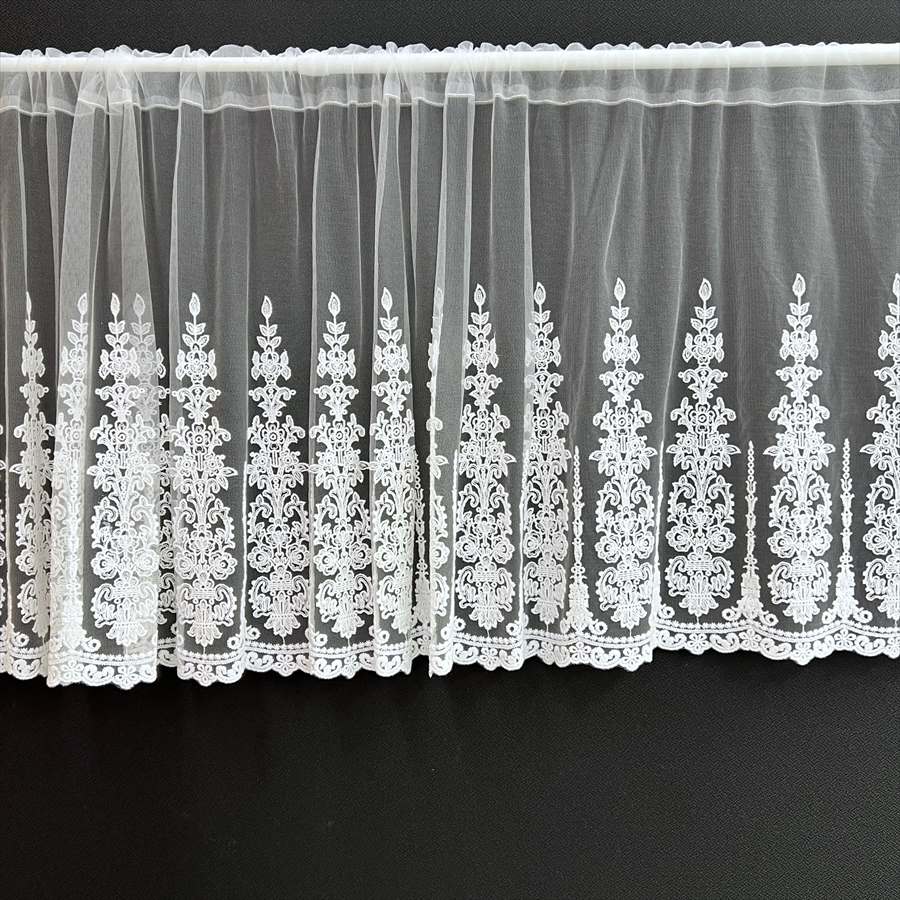カフェカーテン 2サイズ展開 高さ45x幅120cm ホワイト