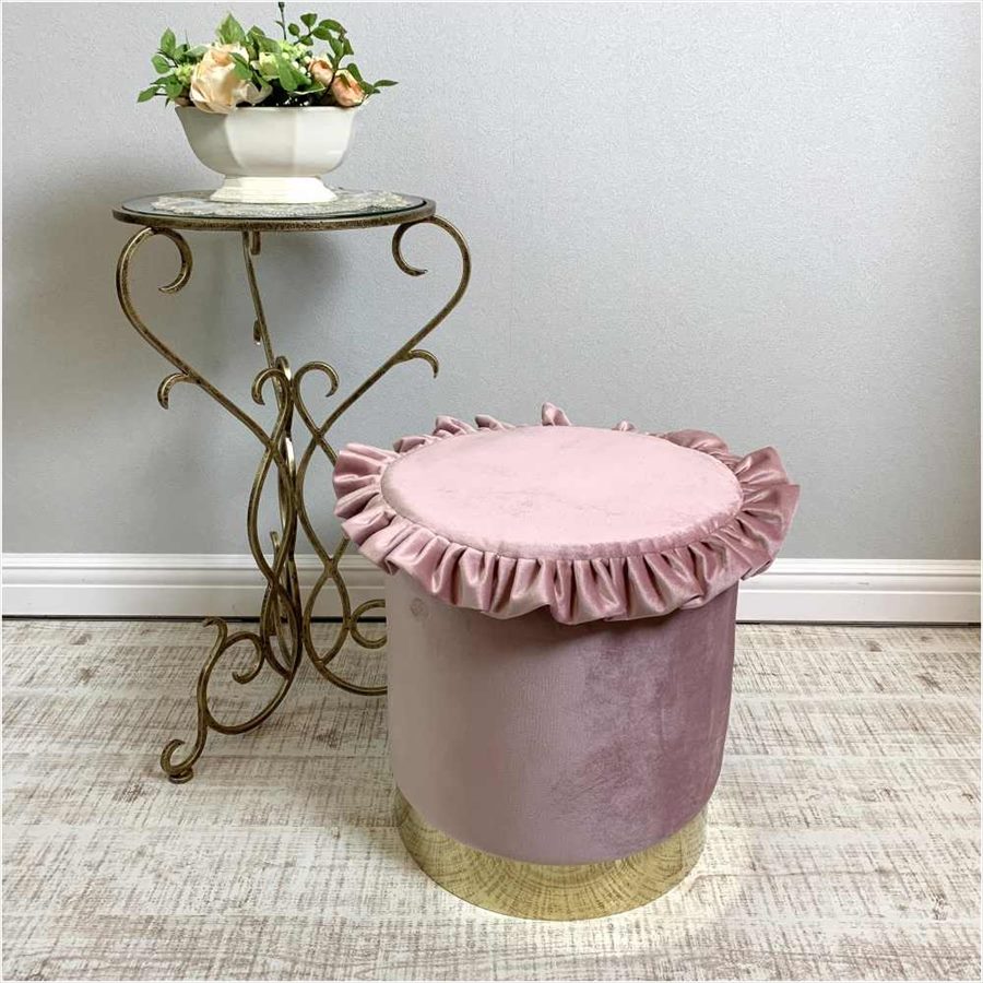 フリルラウンドスツール プリンセスインテリア 3色展開