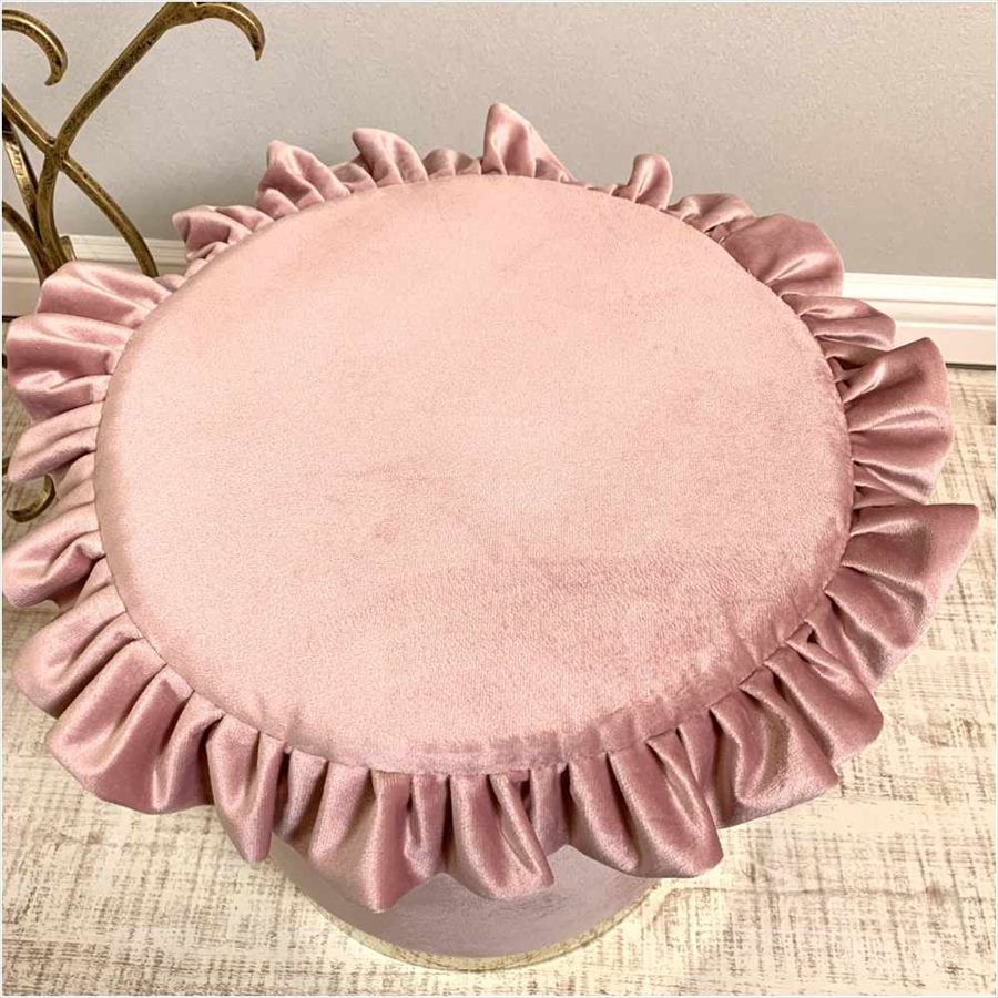 フリルラウンドスツール プリンセスインテリア 3色展開