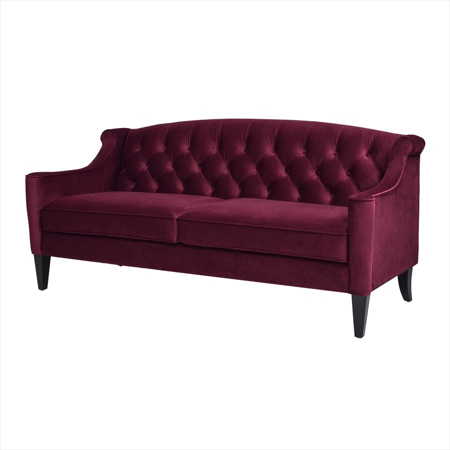 ジェニファーテイラー 3人掛け ソファ KEN 幅188cm ベロア バーガンディ KEN 36031SF-884
