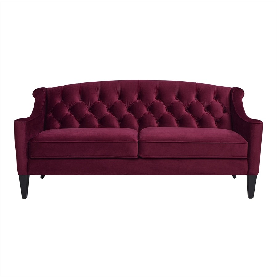 ジェニファーテイラー 3人掛け ソファ KEN 幅188cm ベロア バーガンディ KEN 36031SF-884