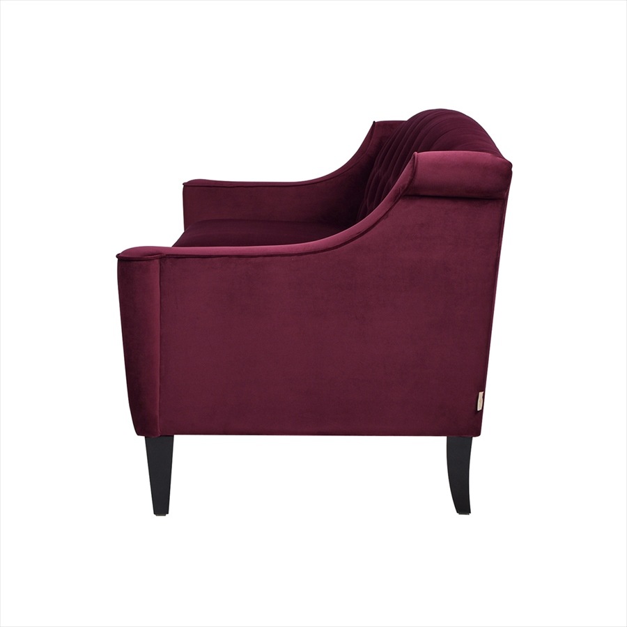 ジェニファーテイラー 3人掛け ソファ KEN 幅188cm ベロア バーガンディ KEN 36031SF-884