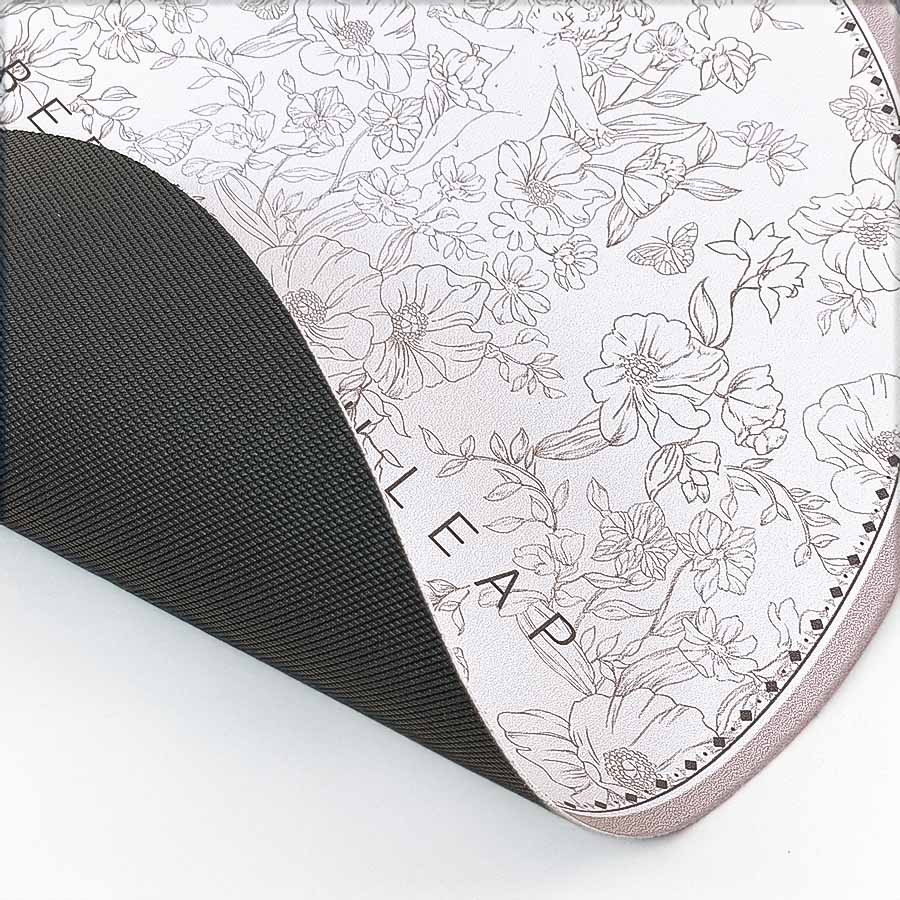 ランチョンマット 花柄 グレー 直径35.5cm