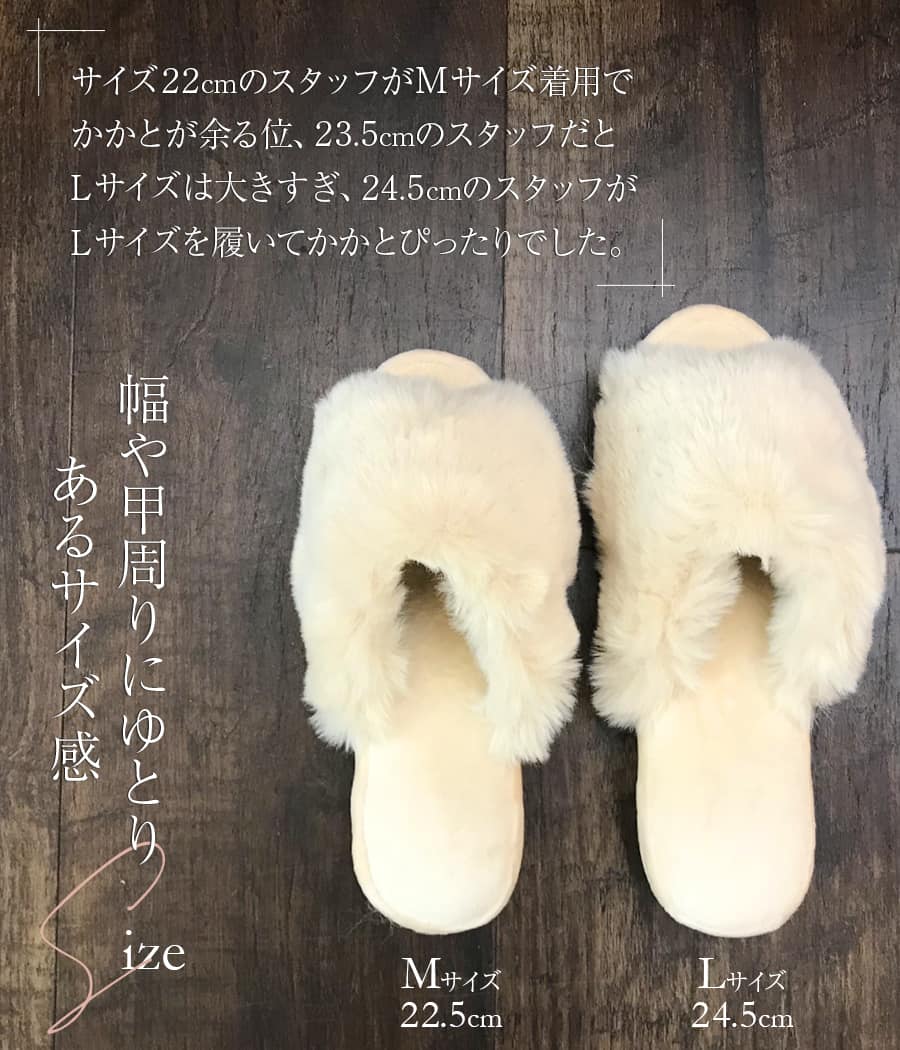 3色展開 2サイズ ファースリッパ 4cmヒール