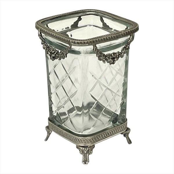 【半額セール】ガラス花瓶 ガラス 真鍮 ゴールド シルバー