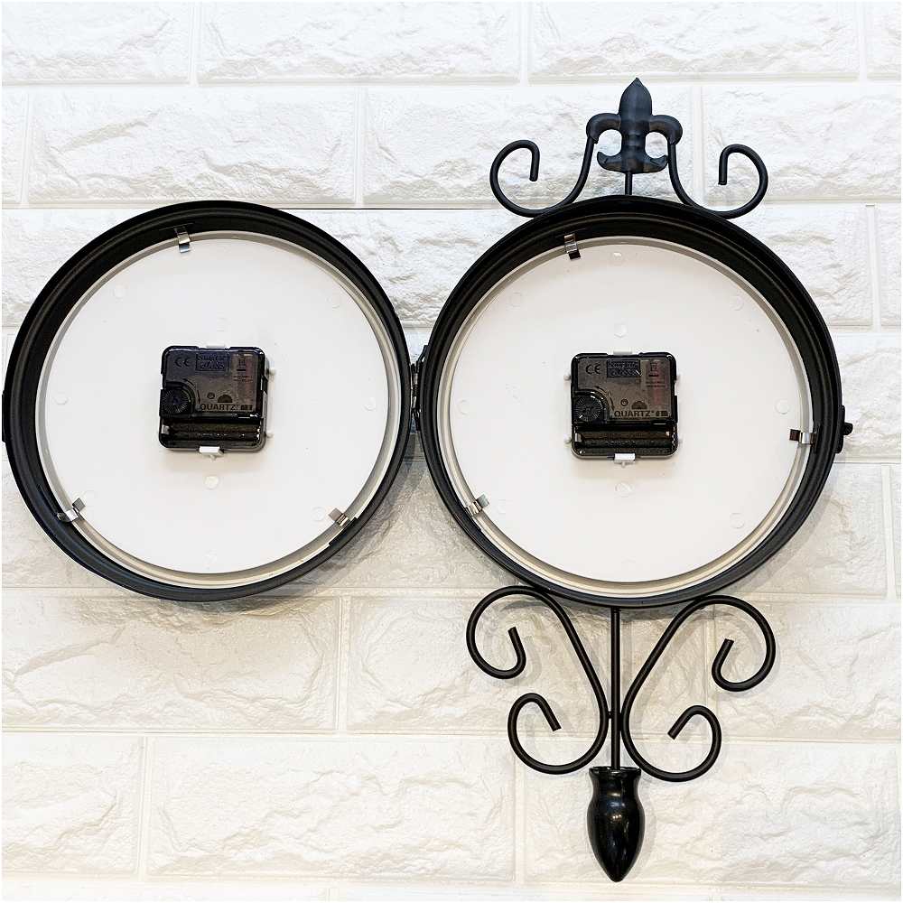 クラシック ステーションクロック ブラック 両面 ウォールクロック