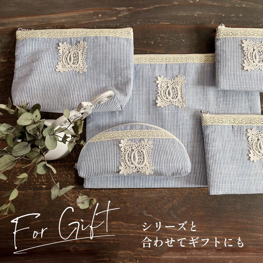 ラウンドバッグ cotton stripe コットンストライプシリーズ
