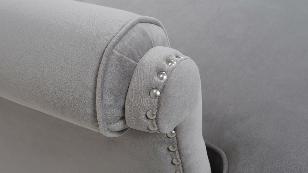 ジェニファーテイラー 3人掛け ソファ Bonanza 幅221cm ベロア グレー 36016SF-865