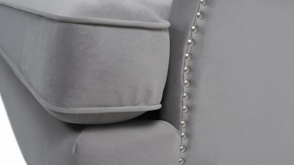 ジェニファーテイラー 3人掛け ソファ Bonanza 幅221cm ベロア グレー 36016SF-865