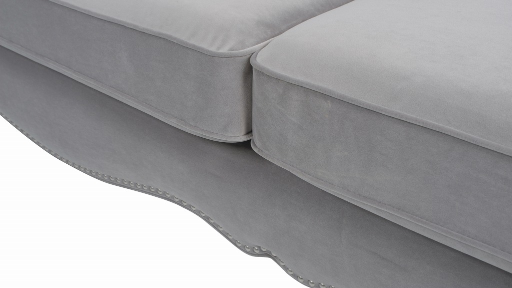 ジェニファーテイラー 3人掛け ソファ Bonanza 幅221cm ベロア グレー 36016SF-865