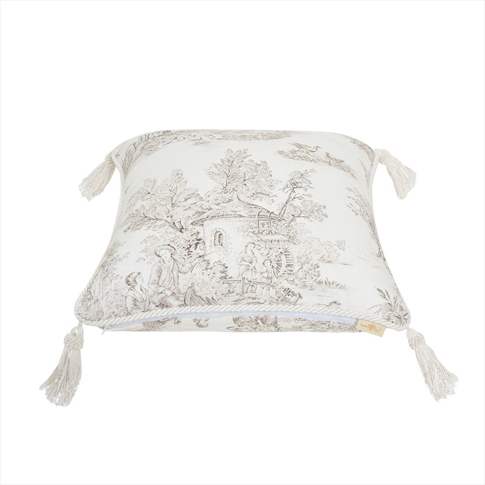 ジェニファーテイラー クッション 大柄 45x45cm Toile de Jouy トワルドジュイ Jennifer Taylor 33137CU