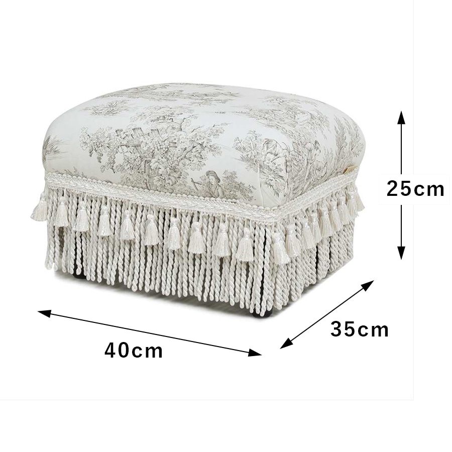 ジェニファーテイラー フットスツール Toile de Jouy トワルドジュイ Jennifer Taylor 33138ST