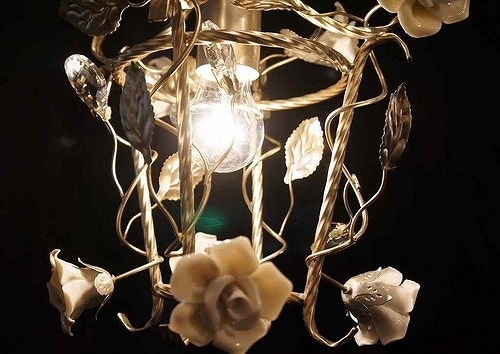 プリセスインテリア シャンデリア 3灯 陶花