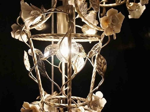 プリセスインテリア シャンデリア 3灯 陶花