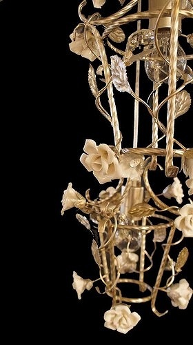 プリセスインテリア シャンデリア 3灯 陶花