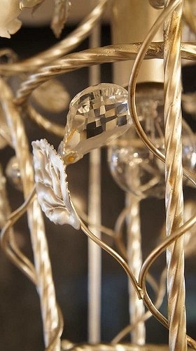 プリセスインテリア シャンデリア 3灯 陶花