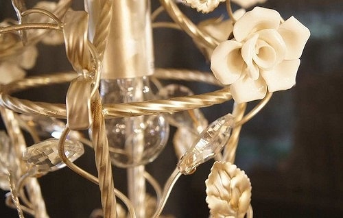 プリセスインテリア シャンデリア 3灯 陶花