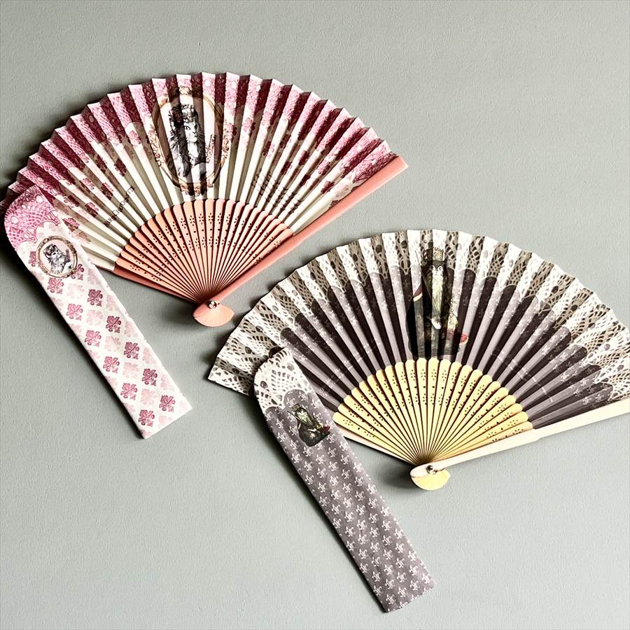 セブリーヌキャット ケース付き 扇子