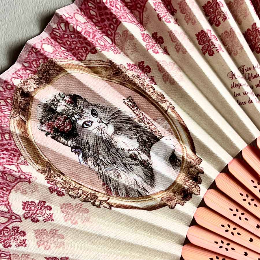 セブリーヌキャット ケース付き 扇子