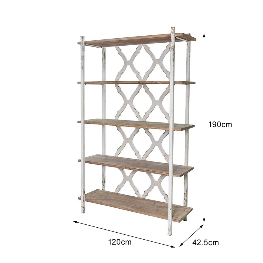アイアン＆ウッドシェルフ 5段 高さ190cm