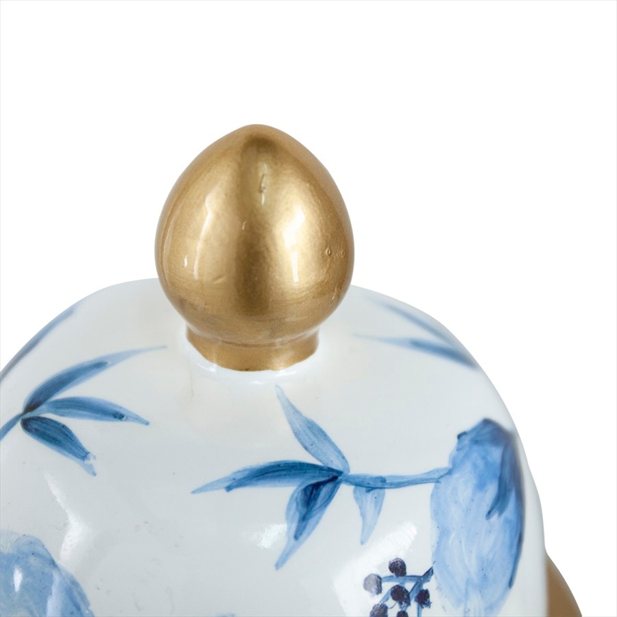 シノワズリ 蓋付壺小 磁器 2サイズ展開 ジャー ディスプレイ カフェ レストラン 店舗 置物 置き物 お菓子入れ