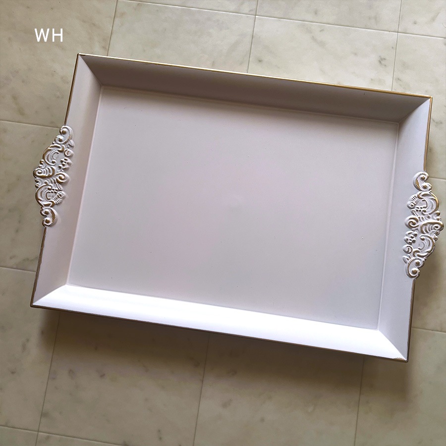 プリンセスインテリア トレイ アンティーク仕上げ 長方形 Lサイズ