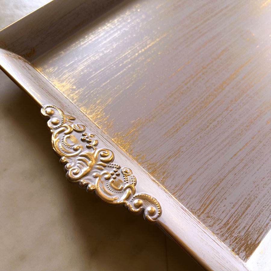 プリンセスインテリア トレイ アンティーク仕上げ 長方形 Lサイズ