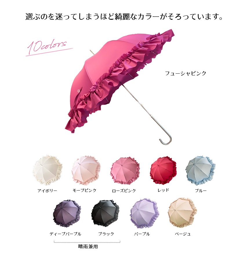 一部晴雨兼用 プリンセスフリルの雨傘