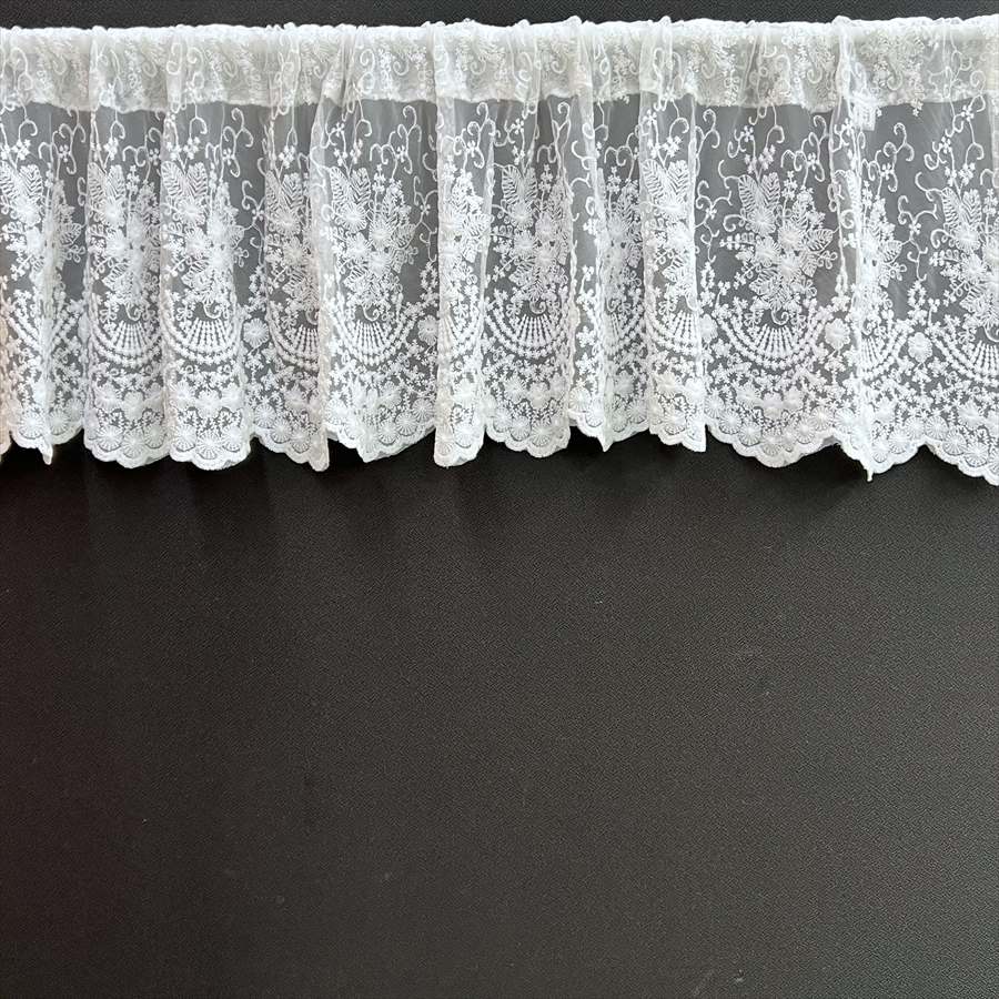3サイズ展開 カフェカーテン高さ30×幅120cm ホワイト