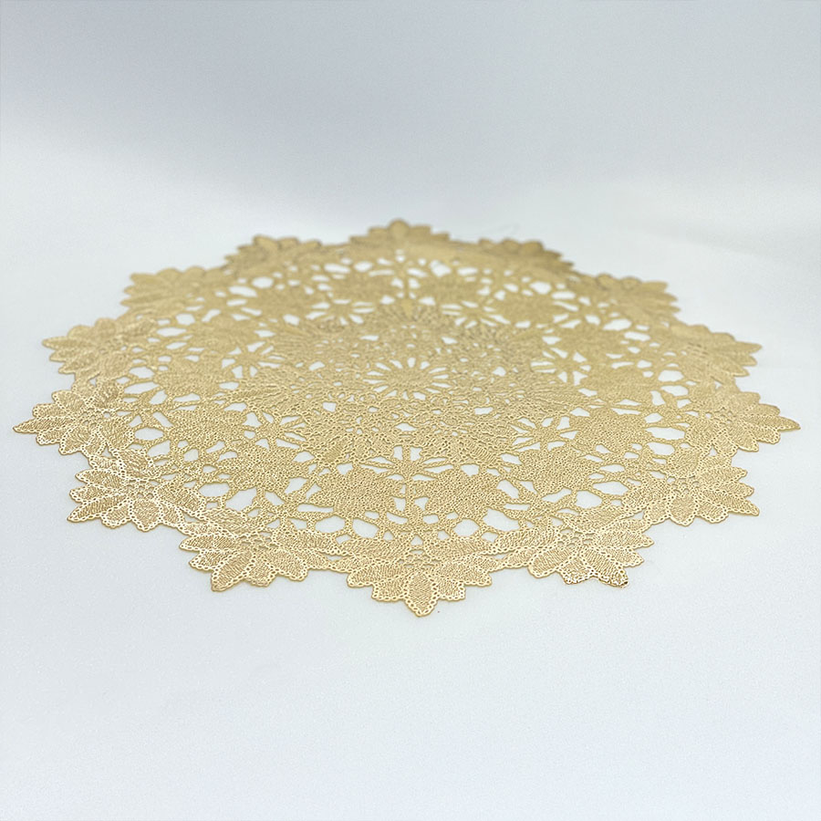 ランチョンマット ラウンド ゴールド 38cm