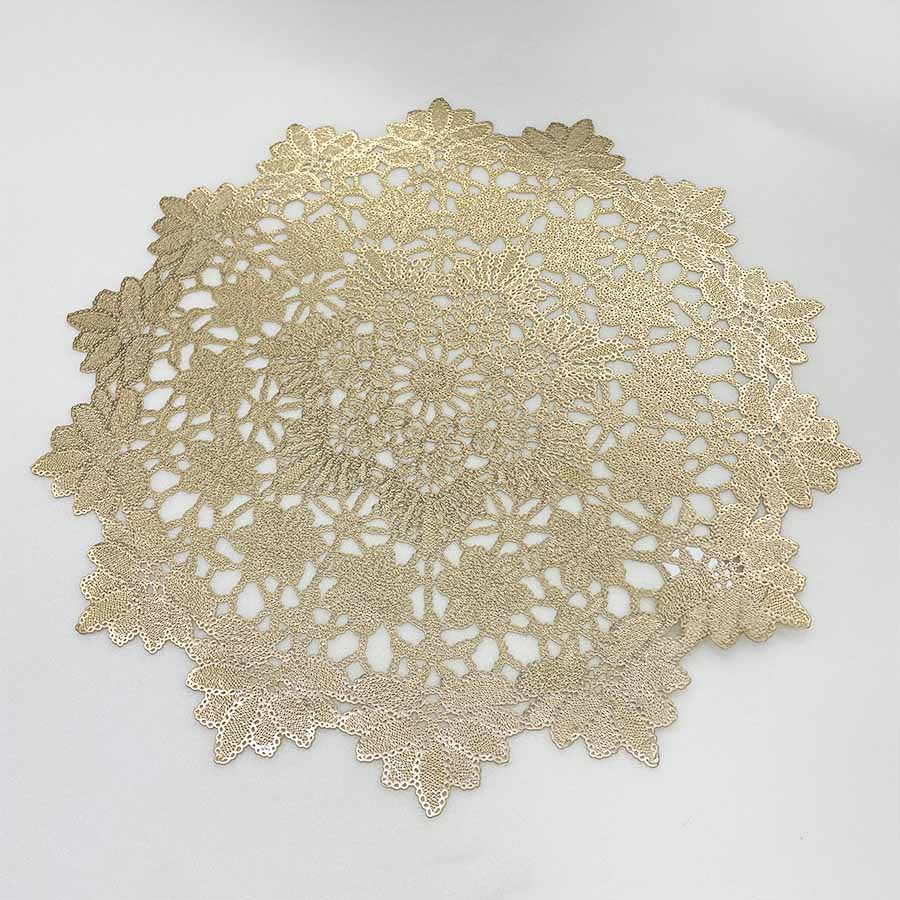 ランチョンマット ラウンド ゴールド 38cm