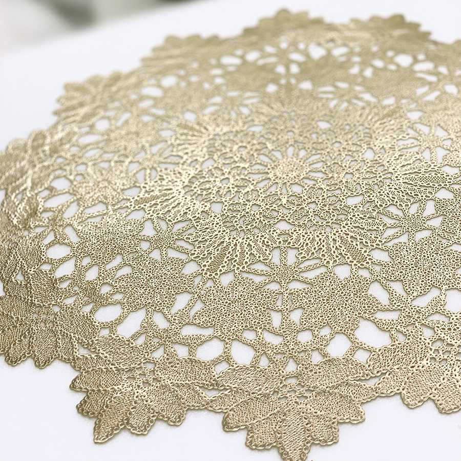 ランチョンマット ラウンド ゴールド 38cm