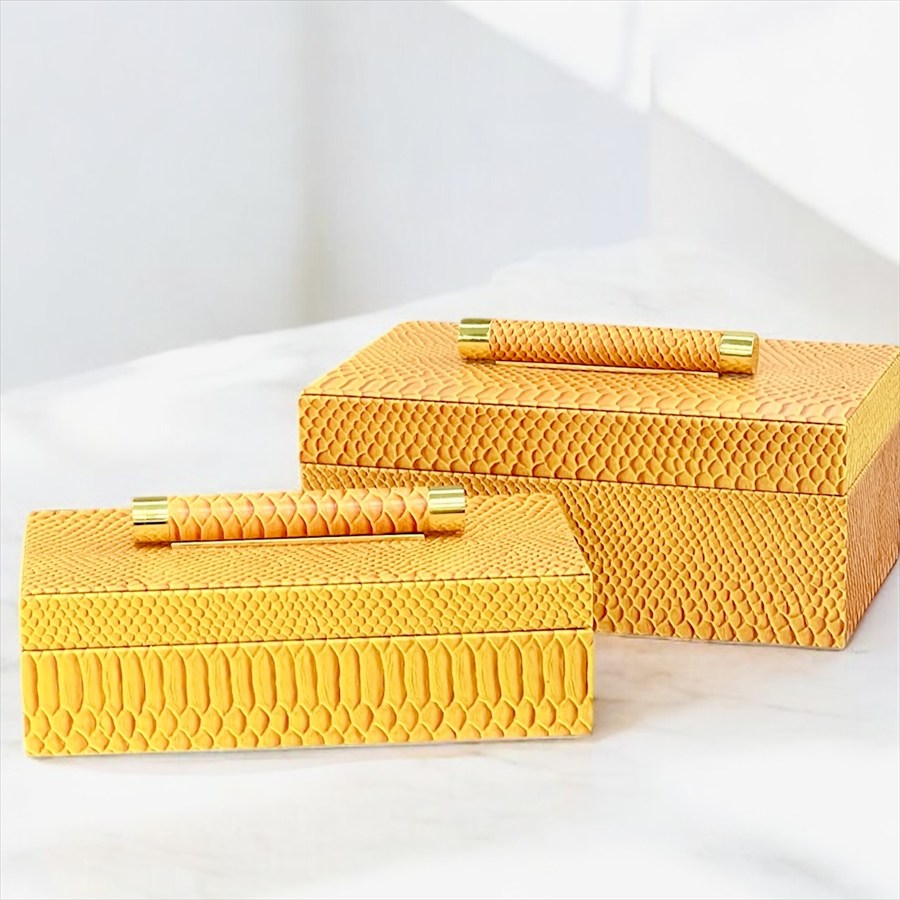 モダン ボックス2個セット L Sサイズ オレンジ