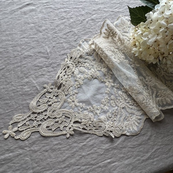 フレンチレース テーブルランナー 120cm 3色展開