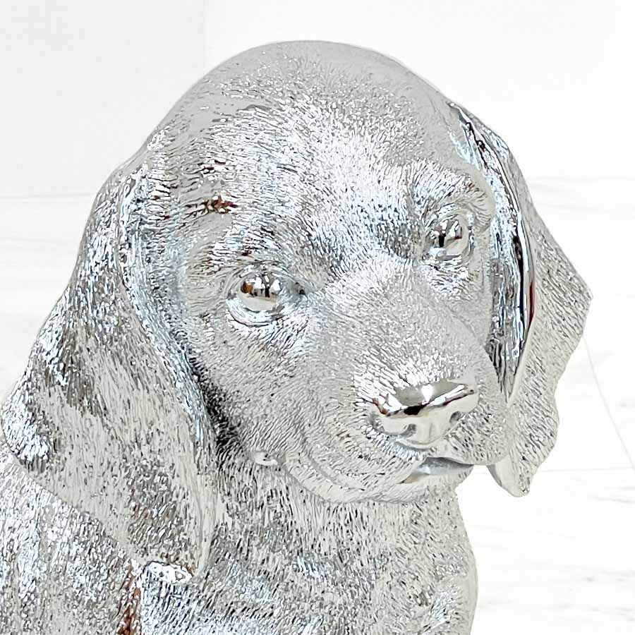 2色展開 子犬 ゴールド シルバー 置物