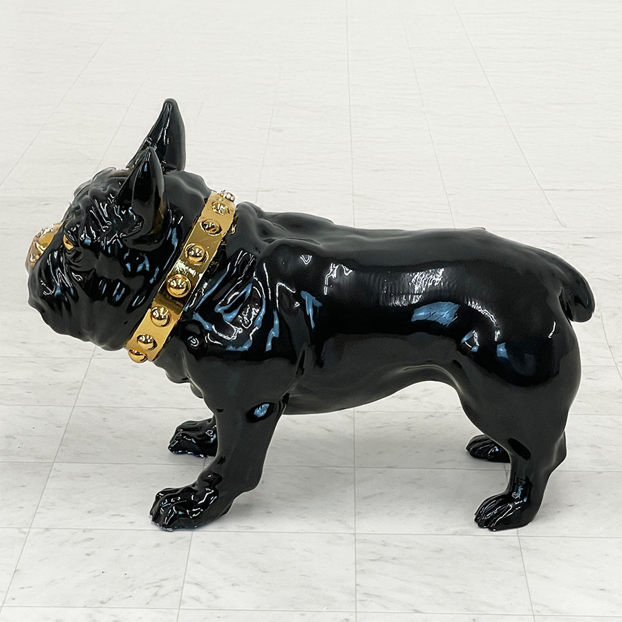 ブルドッグ 犬  ブラック 置物
