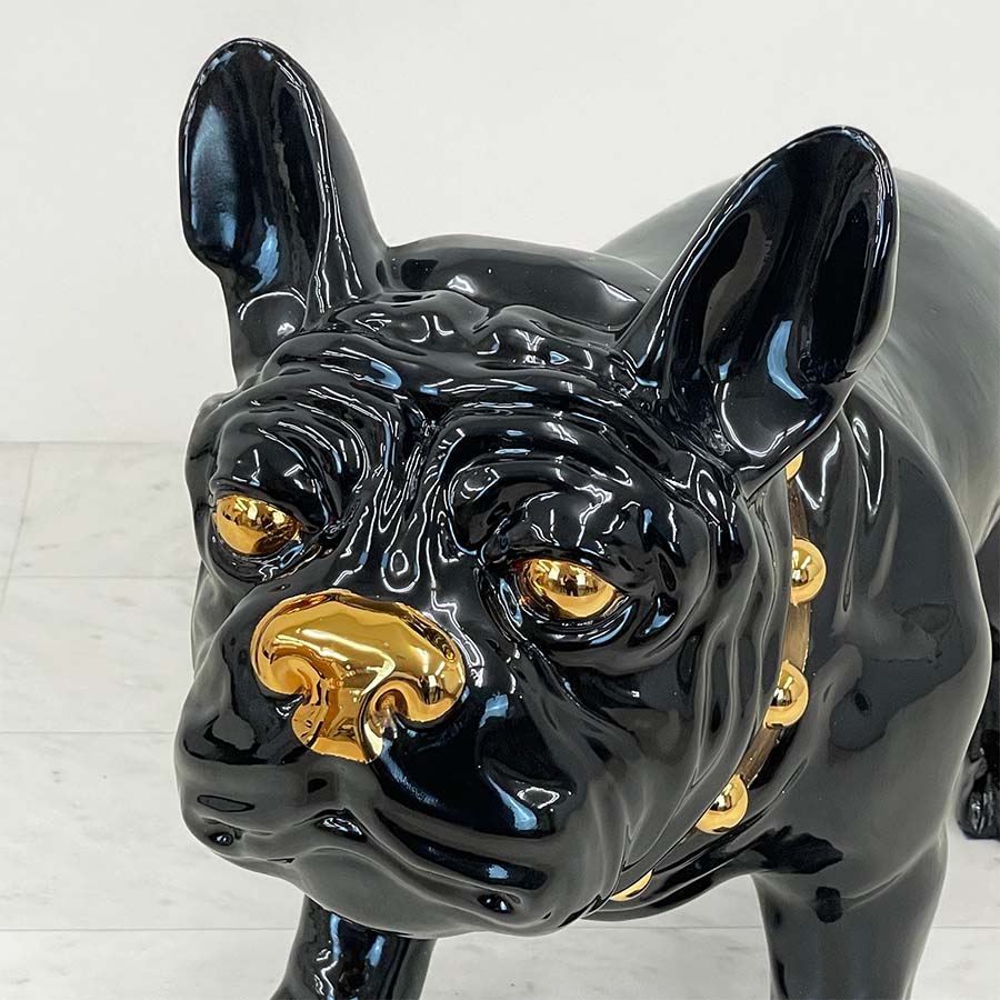 ブルドッグ 犬  ブラック 置物