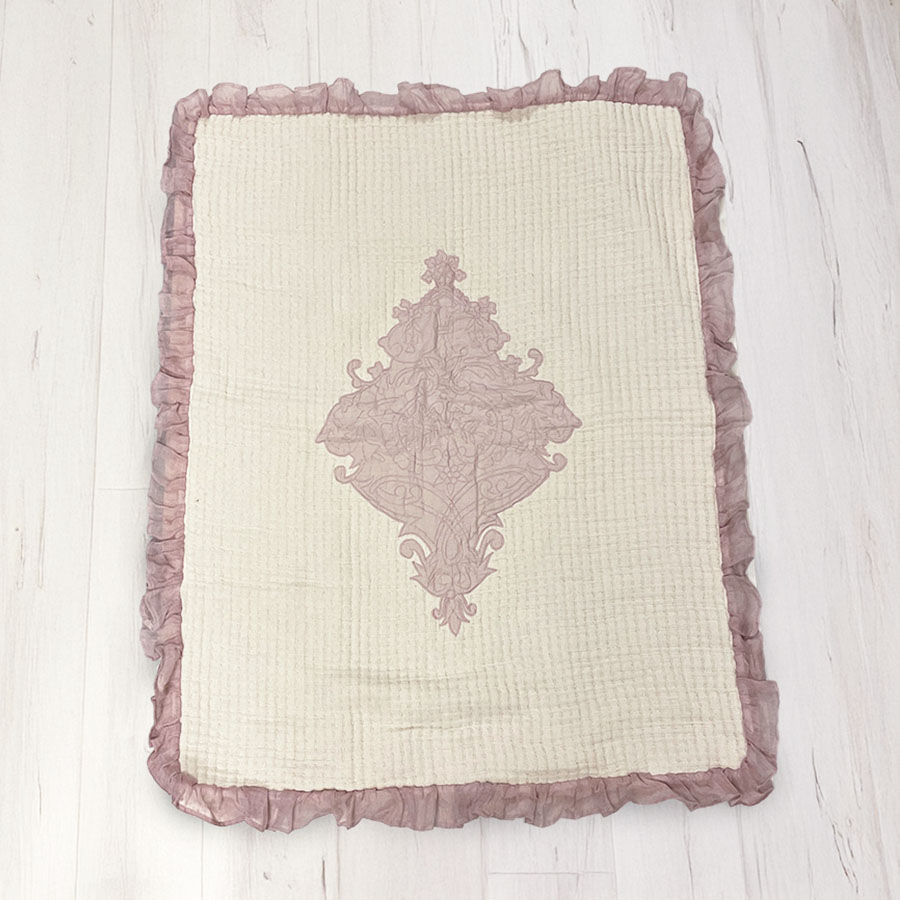 フリル付き コットンマット 110×85cm