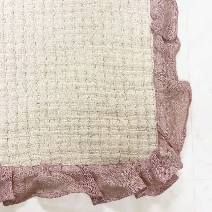 フリル付き コットンマット 110×85cm