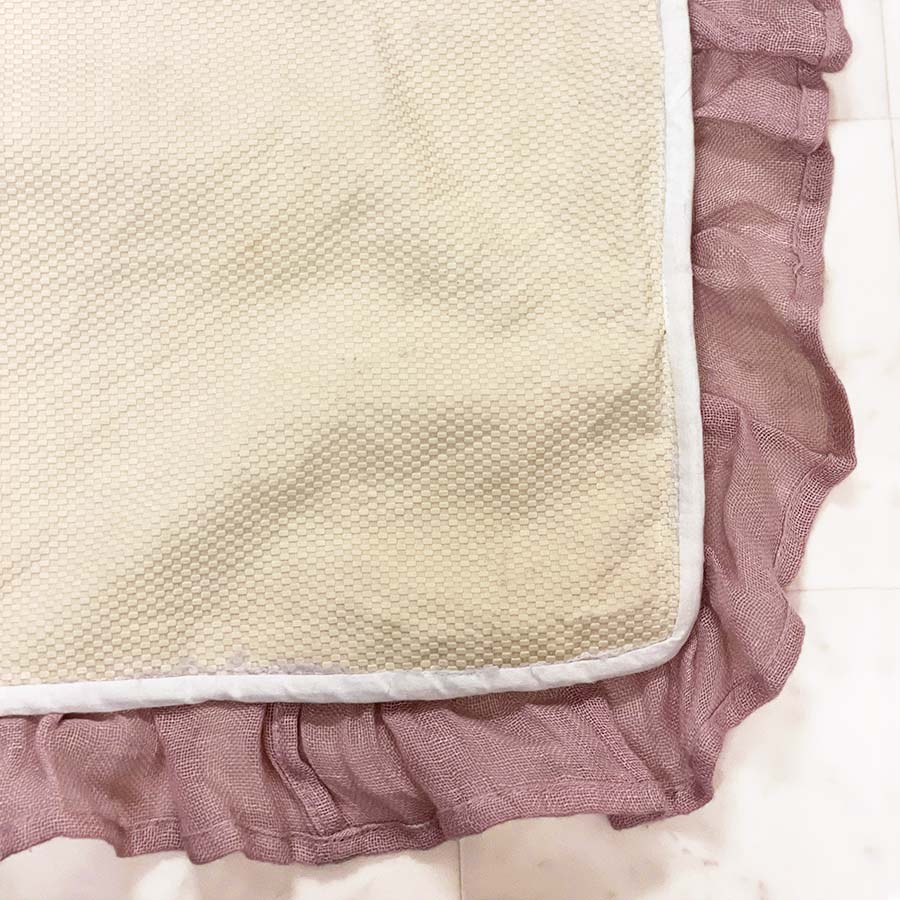 フリル付き コットンマット 110×85cm