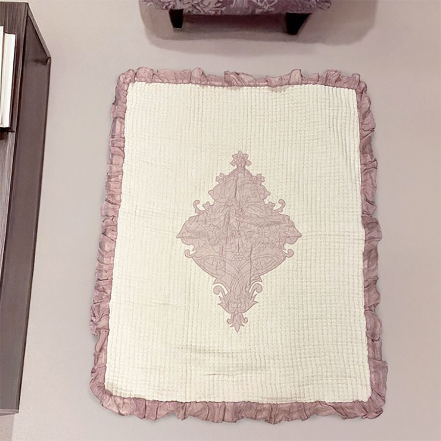 フリル付き コットンマット 110×85cm