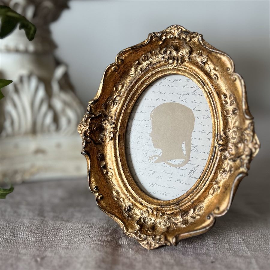 シャビーシック ゴールド オーバル フォトフレーム