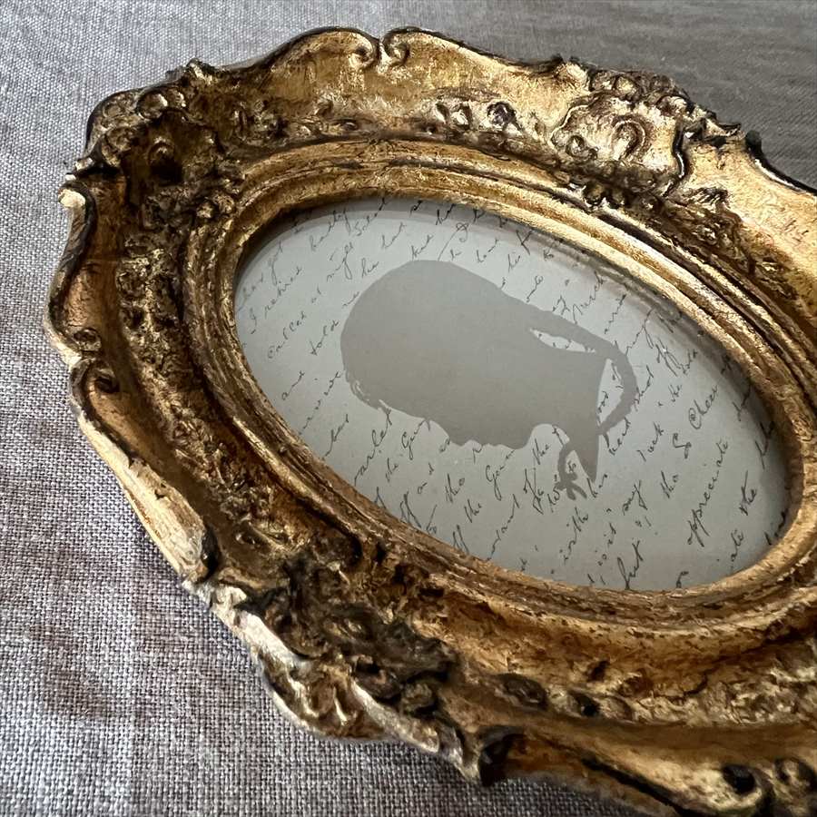 シャビーシック ゴールド オーバル フォトフレーム